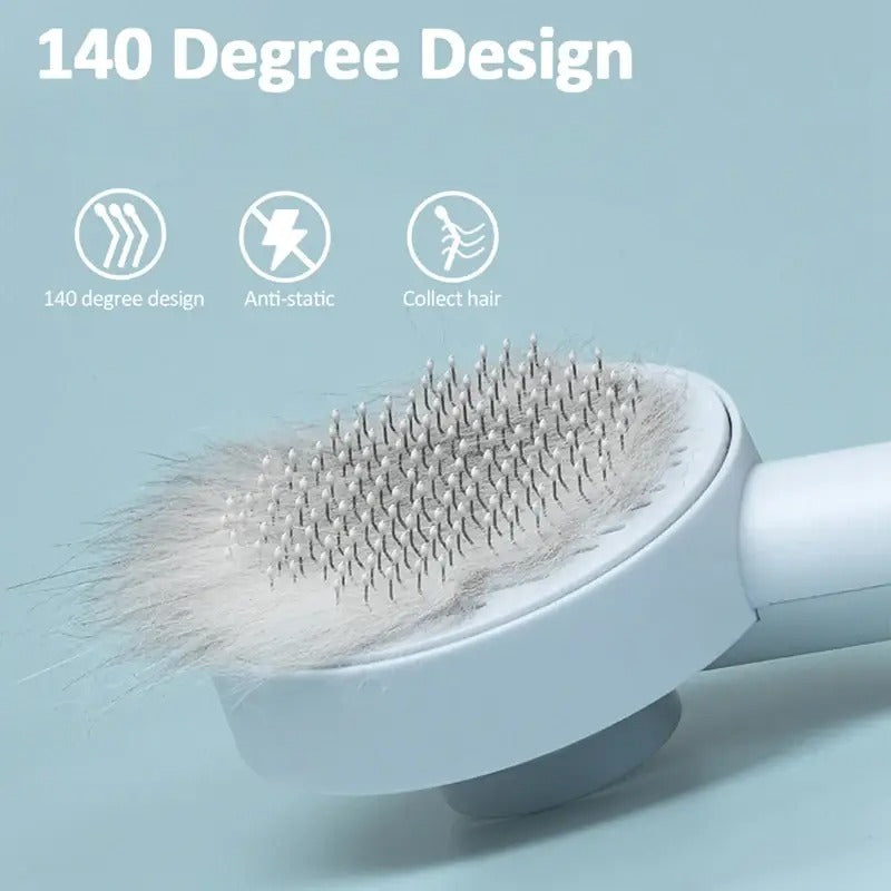 Easy-clean pet brush